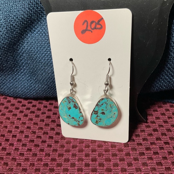 Elegant Blue and Sterling Silver EarringsHandcrafted Bisbee Turquoise